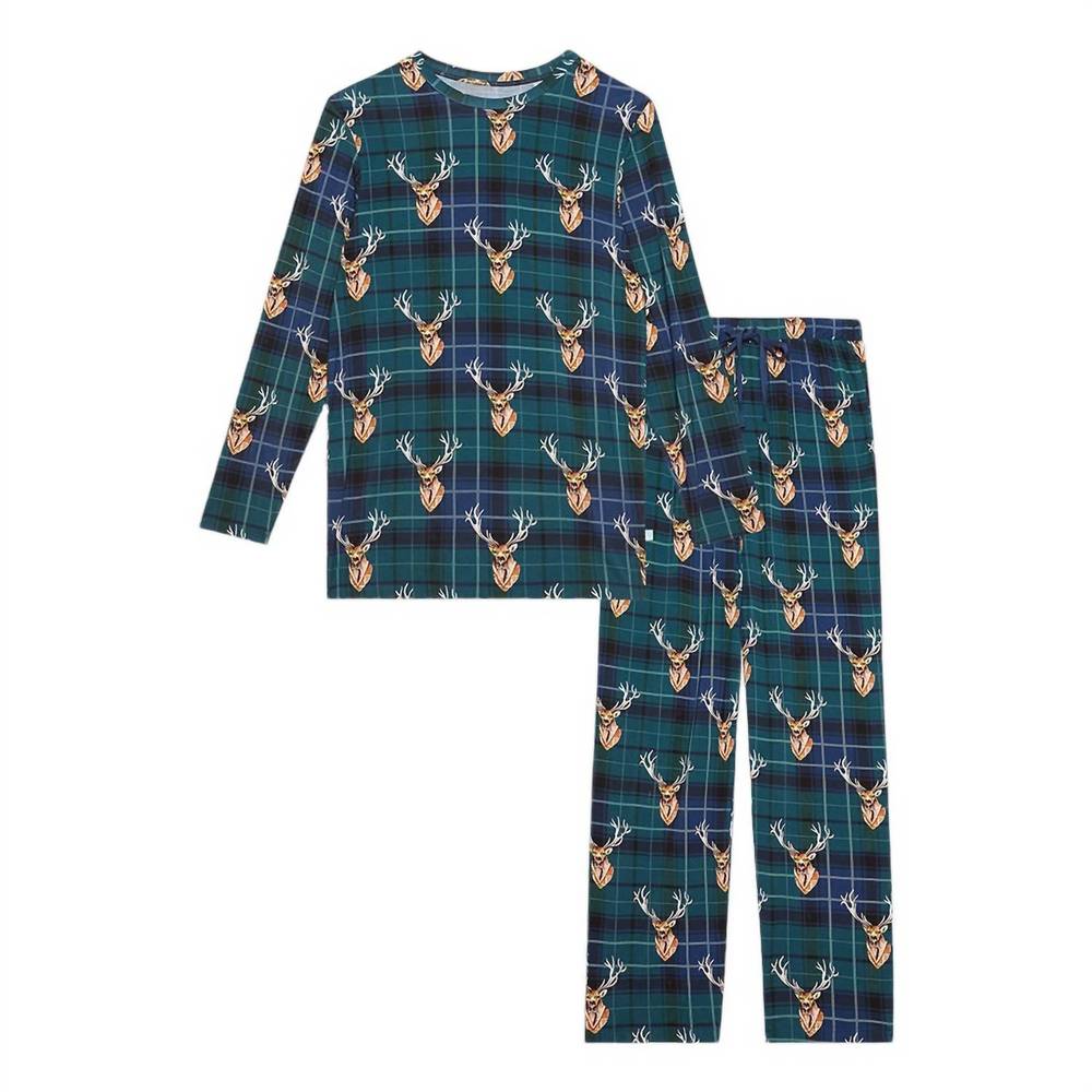 NEW POSH PEANUT men’s beckford long sleeve sleepwear set in blue